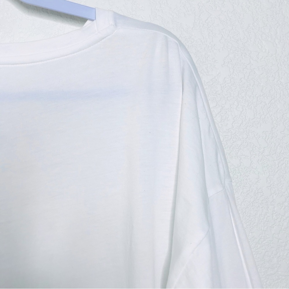 PLANET BY LAUREN G Dot Dot Dot Luxury Boxy T-Shirt White Black - Picture 11 of 13